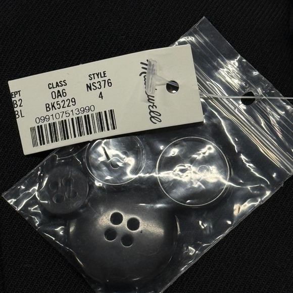 Madewell Kline Blazer Jacket Womens 4 Black NWT 1 Button - Picture 6 of 12